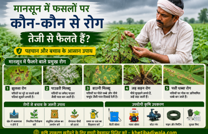 मानसून में फसलों पर कौन-कौन से रोग तेजी से फैलते हैं? पहचान और बचाव के उपाय